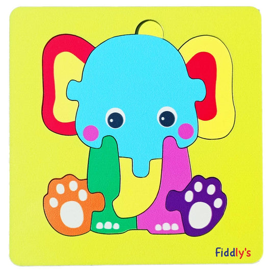 Fiddlys Cute Wooden Toddler Jigsaw Puzzles for Infants & Kids, Eco Friendly Child Kid Montessori Stem Travel Toy