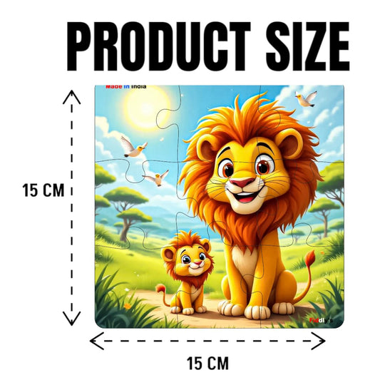 Fiddlys Single Layered Wooden Jigsaw Puzzle Games for Children & Kids -9 Pieces Age 2 3 4 5 6 Year Old Years Old Girls & Boys Animals Jigsaw Puzzle