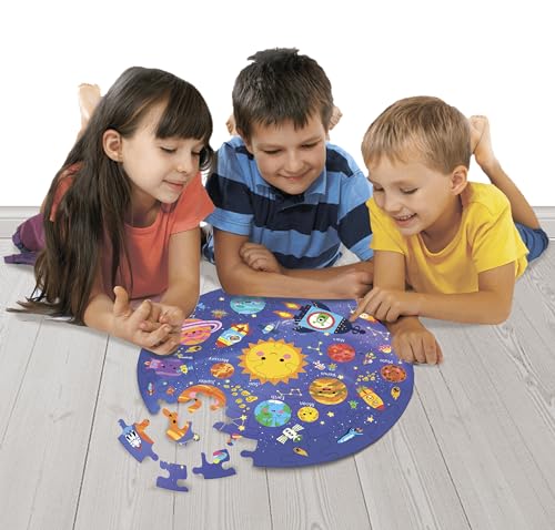 Fiddlys Creative Wooden Jigsaw Puzzle for Kids | 66 Pieces Educational Single Layer Puzzle | Fun & Learning Toy for Children Ages 3+ (Solar System)