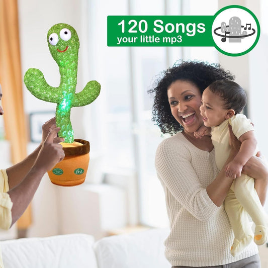 The Flyers Bay Rechargeable Talking Dancing Cactus Toy for Kids | Sing, Wriggle, Record & Repeat Voice | Musical & Educational Toy for Babies & Children | Fun Home Décor Toy