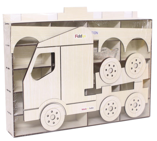 Fiddlys Wooden Premium Car Parking Station – Maximize Space and Organize Your Garage-for Girls & Boys
