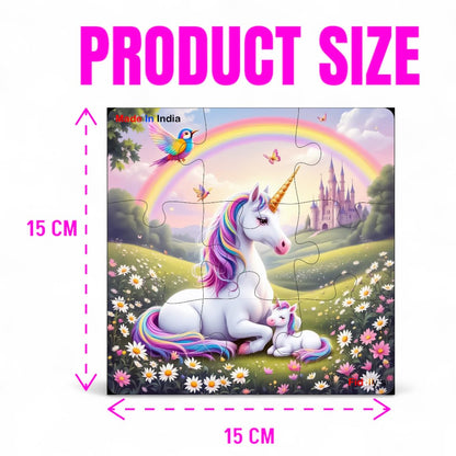 Fiddlys Single Layered Wooden Jigsaw Puzzle Games for Children & Kids -9 Pieces Age 2 3 4 5 6 Year Old Years Old Girls & Boys Animals Jigsaw Puzzle