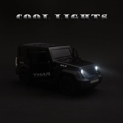 The Flyers Bay 1:16 Scale Remote Control Thar Jeep 4x4 with Lights, Music, and Openable Doors | Built-in Arjan Valley Song | Rechargeable Off-Road SUV Car Toy for Kids