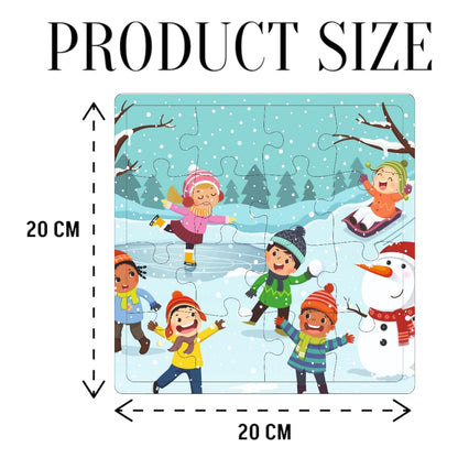 Fiddly's 16-Piece Wooden Jigsaw Puzzles for Kids Ages 3+, Double Layered Wooden Puzzles with Bright Front & Back Print
