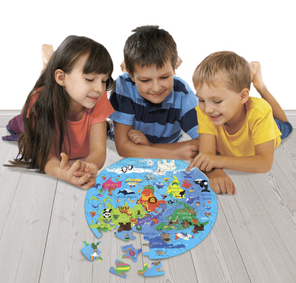 Fiddlys Creative Wooden Jigsaw Puzzle for Kids | 66 Pieces Educational Single Layer Puzzle | Fun & Learning Toy for Children Ages 3+