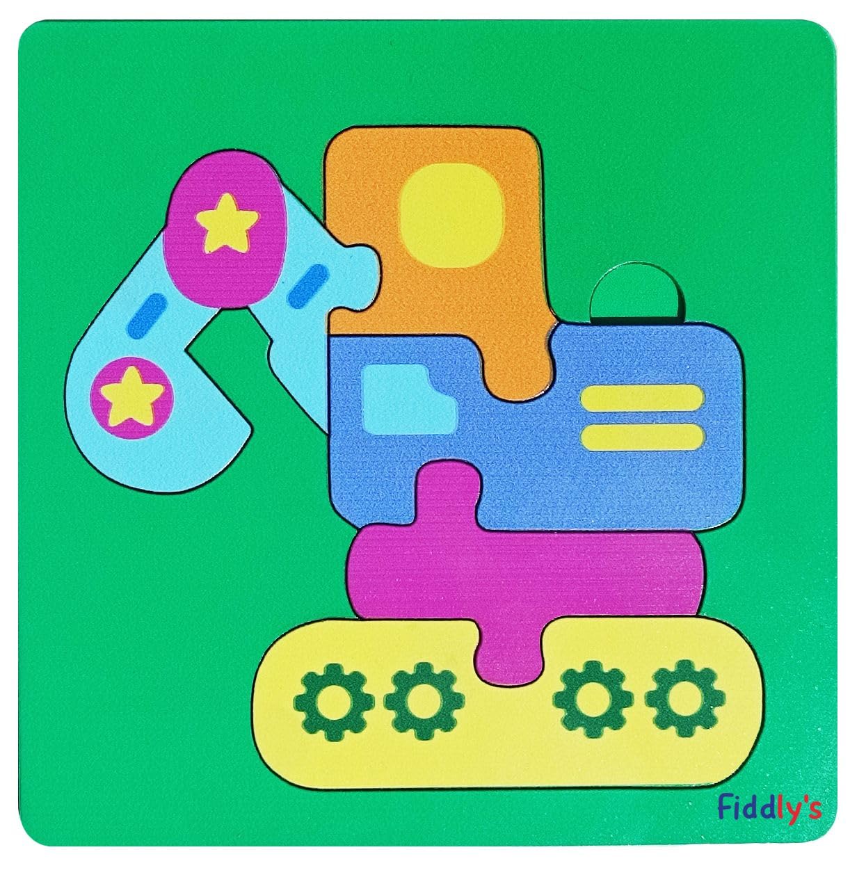 Fiddlys Cute Wooden Toddler Jigsaw Puzzles for Infants & Kids, Eco Friendly Child Kid Montessori Stem Travel Toy