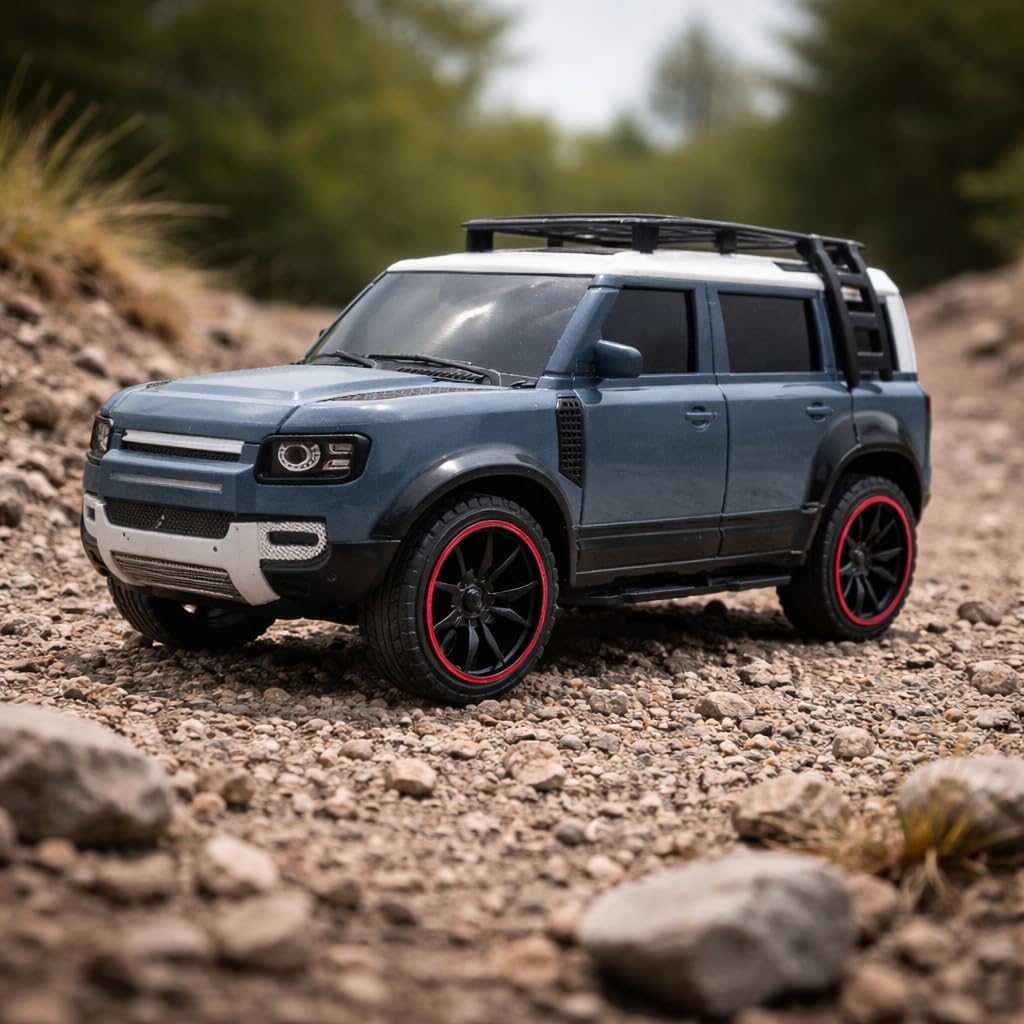 The Flyers Bay Remote Control SUV Car for Kids | Off-Road RC Car with Smoke Effects, Type-C Rechargeable Battery & Inbuilt Music (Arjan Vailly Song) | Toy for Boys & Girls 4+ (Blue)
