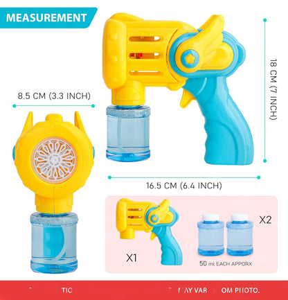 The Flyers Bay Rechargeable Bubble Gun Toy for Kids | Automatic Bubble Maker with 2 Bubble Solution Bottles | Bubble Blower Machine for Outdoor Fun | Toy for Boys & Girls |