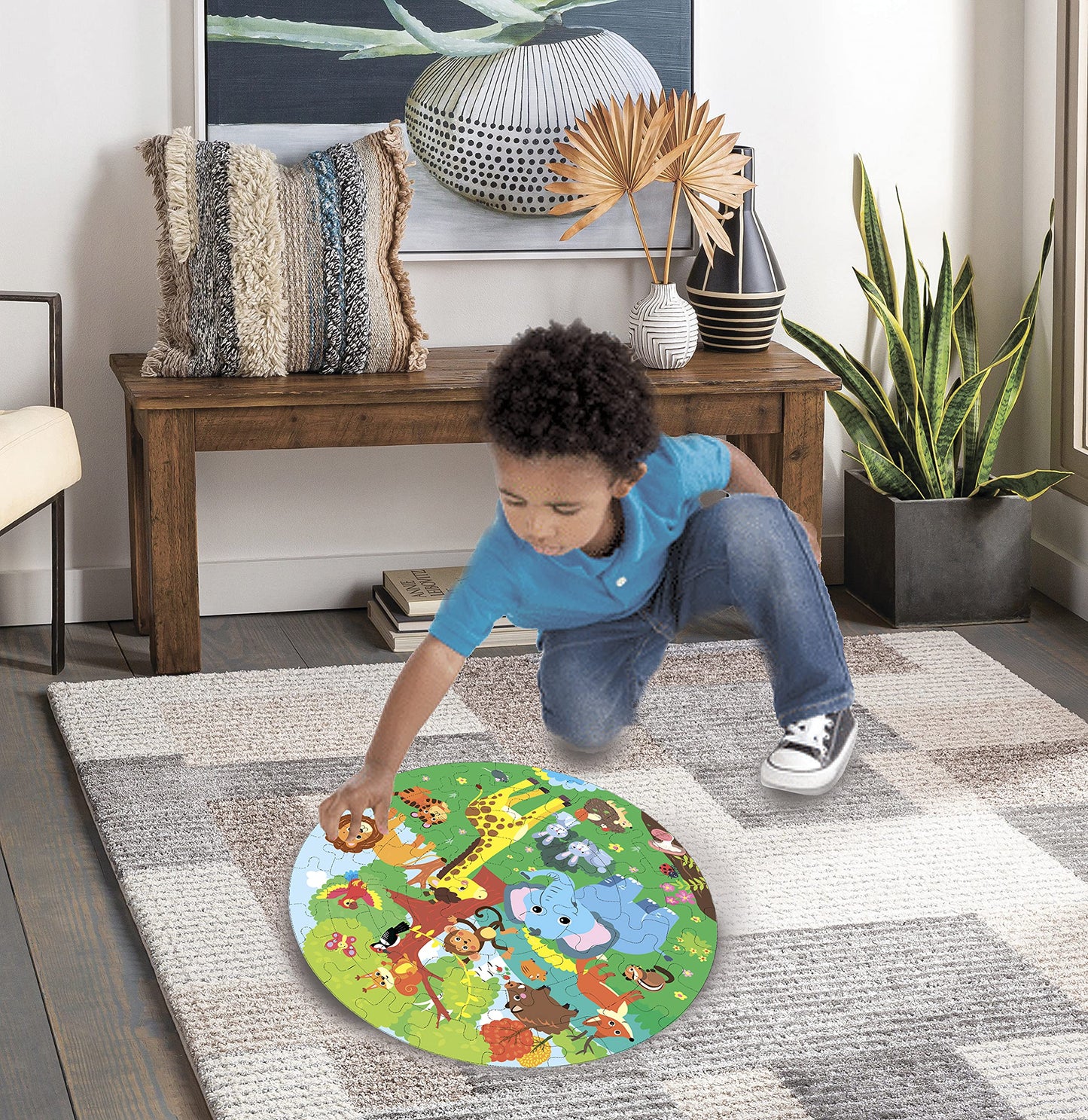 Fiddlys Creative Wooden Jigsaw Puzzle for Kids | 66 Pieces Educational Single Layer Puzzle | Fun & Learning Toy for Children Ages 3+