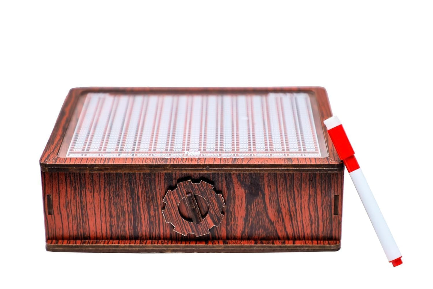 Fiddlys Wooden Money Piggy Bank for 2 3 4 5 6 Years Kids, Savings Challenge Box, Cashbox,Educational Gift for Kids