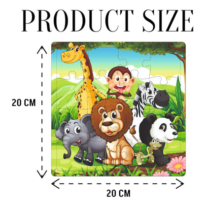 Fiddly's 16-Piece Wooden Jigsaw Puzzles for Kids Ages 3+, Double Layered Wooden Puzzles with Bright Front & Back Print
