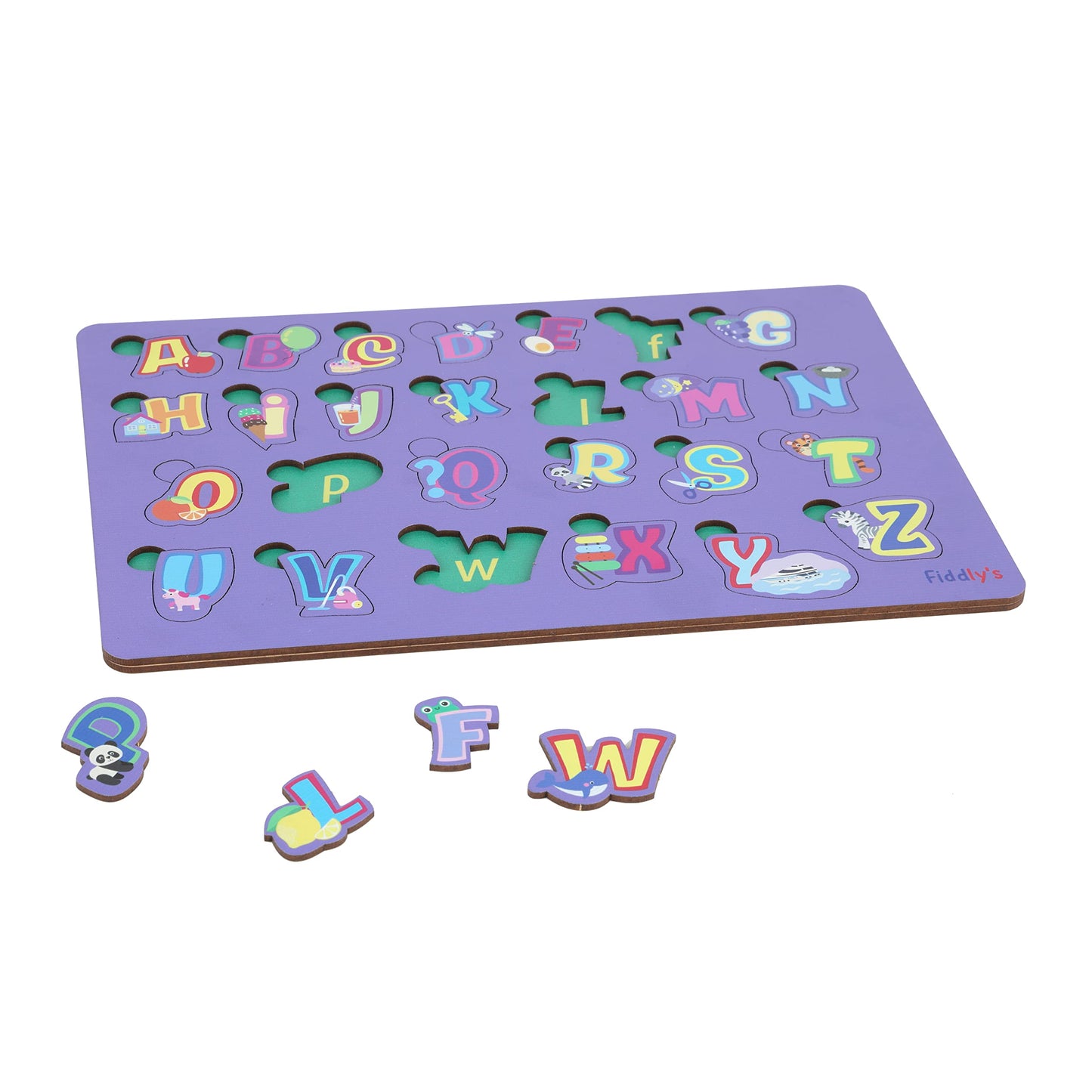 Fiddly's Wooden Puzzle Learning Educational Jigsaw Puzzle 12 Inch x 8 Inch Large Puzzle Toy for Preschool Toddler Kids & Children Age 4+