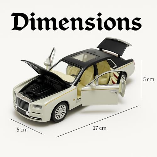 The Flyers Bay 1:32 Die-Cast Rolls-Royce Style Car Toy with Pull-Back Action, Lights & Music, Openable Doors – Premium Metal Miniature Model for Kids 2+ Years