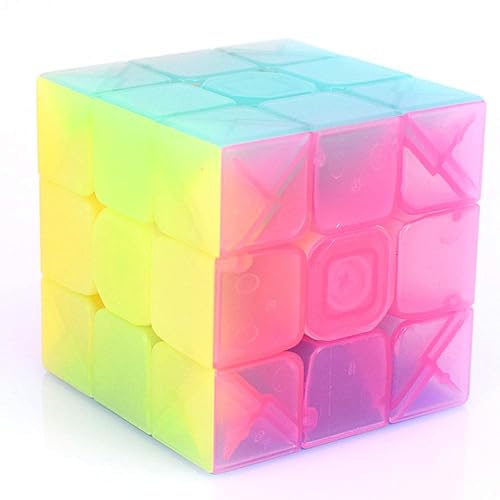 Fiddlys 3x3 Jelly Speed Cube – Stickerless 3x3x3 Magic Cube Puzzle for Kids & Adults | Smooth Rotation, Vibrant Colors & Stress Relief Toy | Brain-Boosting Learning Puzzle for All Ages