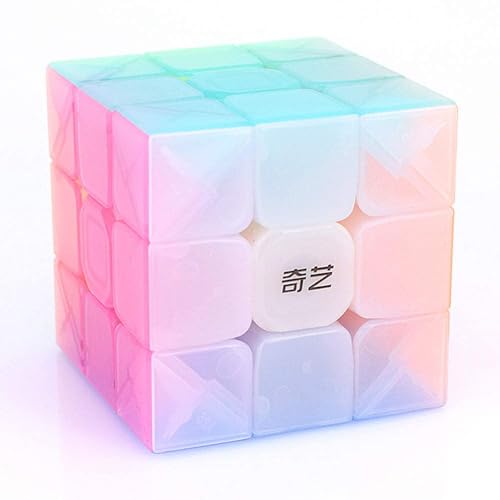 Fiddlys 3x3 Jelly Speed Cube – Stickerless 3x3x3 Magic Cube Puzzle for Kids & Adults | Smooth Rotation, Vibrant Colors & Stress Relief Toy | Brain-Boosting Learning Puzzle for All Ages