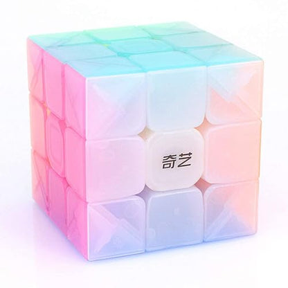 Fiddlys 3x3 Jelly Speed Cube – Stickerless 3x3x3 Magic Cube Puzzle for Kids & Adults | Smooth Rotation, Vibrant Colors & Stress Relief Toy | Brain-Boosting Learning Puzzle for All Ages