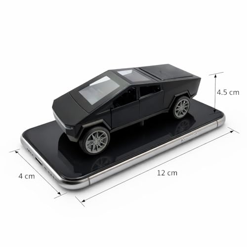 The Flyers Bay 1:32 Scale Die-Cast Metal Futuristic Pickup Truck Toy – with Lights, Sounds, and Pull-Back Action Kids Gift 2 3 4 5 6 Years Girls Boys (Tesla Cybertruck Black)