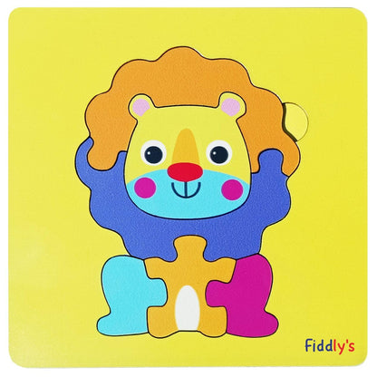Fiddlys Cute Wooden Toddler Jigsaw Puzzles for Infants & Kids, Eco Friendly Child Kid Montessori Stem Travel Toy