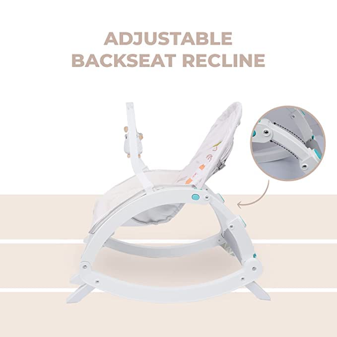 Fiddly's Newborn to Toddler Rock N Play Baby Rocker with Soothing Music and Vibration, Rocker Chair for Baby, Adjustable backrest Recline Feature, Detachable Toy Bar