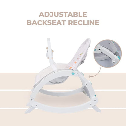Fiddly's Newborn to Toddler Rock N Play Baby Rocker with Soothing Music and Vibration, Rocker Chair for Baby, Adjustable backrest Recline Feature, Detachable Toy Bar
