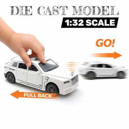 The Flyers Bay 1:32 Scale Die-Cast Metal Toy Vehicle for Kids – Pull-Back Action, Openable Doors, Lights & Music | Realistic Miniature | Gift for Boys & Girls 2+ Years