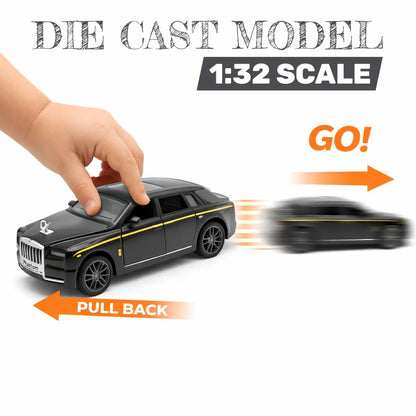 The Flyers Bay 1:32 Scale Die-Cast Metal Toy Vehicle for Kids – Pull-Back Action, Openable Doors, Lights & Music | Realistic Miniature | Gift for Boys & Girls 2+ Years