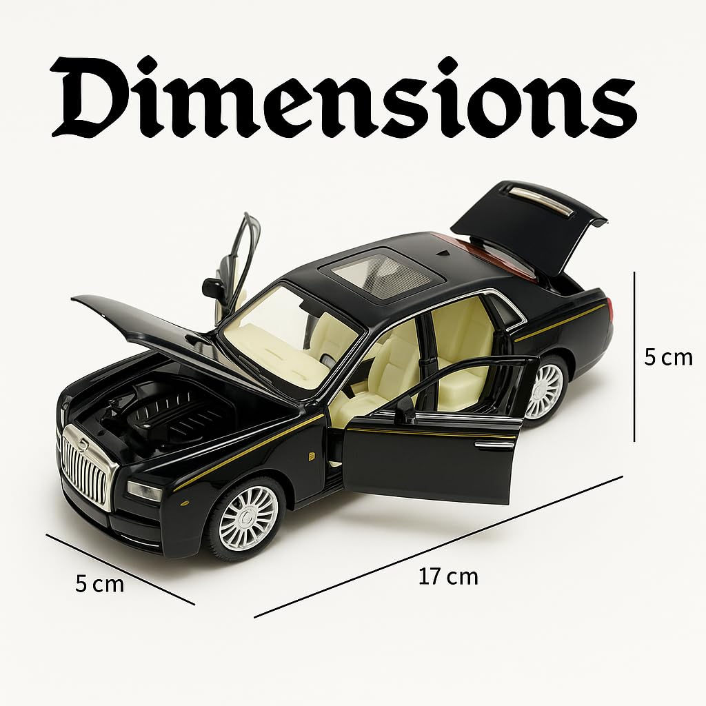 The Flyers Bay 1:32 Die-Cast Rolls-Royce Style Car Toy with Pull-Back Action, Lights & Music, Openable Doors – Premium Metal Miniature Model for Kids 2+ Years