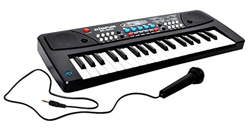 The Flyers Bay Kids Piano Keyboard with Mic 37 Keys 8 Rhythms 8 Tones 6 Demos Portable Electronic Keyboard Toy Beginners Educational Songs Recording Musical Toys 2 3 4 5 Years Boys Girls