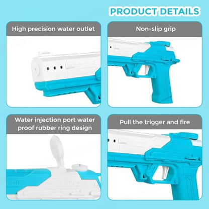 The Flyers Bay Fierce Rechargeable Water Gun for Kids | 60 ml Tank Capacity | High-Pressure Powerful Squirt Mechanism | Electric Water Blaster for Pool, Beach & Outdoor Party Games (Water Gun_MINI)