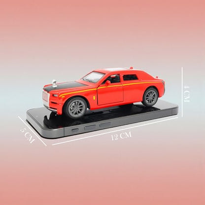 The Flyers Bay 1:32 Scale DieCast Metal Pull-Back Action Openable Doors, Lights and Music Rolls-Royce Phantom Premium Car Toy for Kids Realistic Miniature Model Gift 2+yrs Girls Boys Available (Red)