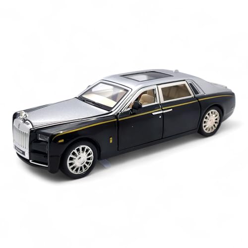 The Flyers Bay 1:32 Scale DieCast Metal Pull-Back Action Openable Doors Premium Rolls-Royce Car Toy for Kids Realistic Miniature Model Gift 2+yrs Girls Boys (Silver)