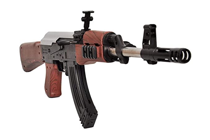Fiddlys Ak 47 Toy Gun/Shooting Gun for Kids with Laser Light and 500 Bullets Guns & Darts,Brown