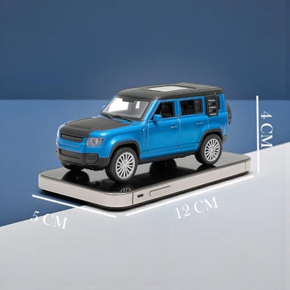 The Flyers Bay 1:32 Scale DieCast Metal Pull-Back Action Openable Doors Premium Land Rover Car Toy for Kids Realistic Miniature Model Gift 2+yrs Girls Boys (Blue)