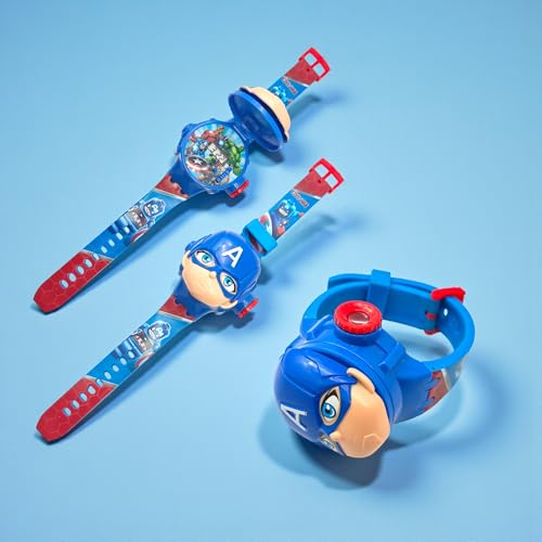 Fiddlys Kids Projection Watch Toy – Cartoon Digital Watch with 6 Image Projector, Adjustable Strap, Birthday Return Gift for Boys & Girls Age 3+ (Blue)