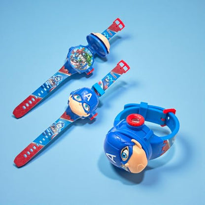 Fiddlys Kids Projection Watch Toy – Cartoon Digital Watch with 6 Image Projector, Adjustable Strap, Birthday Return Gift for Boys & Girls Age 3+ (Blue)