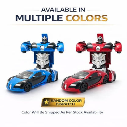 The Flyers Bay Remote Control Transforming Car Toy for Kids, Rechargeable RC Robot Car with Auto Transform, Lights & Sound, 2.4GHz RC, USB Charging, Stunt Toy for Boys Girls 4+ Years