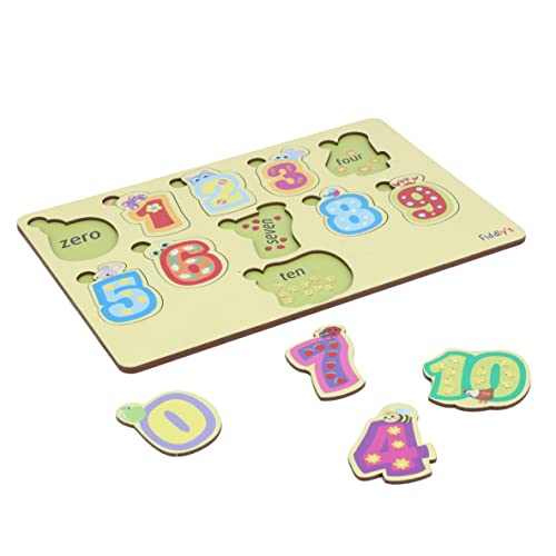 Fiddlys Wooden Learning Educational Puzzle for Kids & Children Age 4+ Double Layered Wooden Puzzles with Bright Front & Back Print (Numbers)