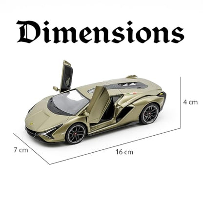 The Flyers Bay 1:32 Scale DieCast Metal Pull-Back Action Openable Doors Premium Car Toy for Kids Realistic Miniature Model Gift 2+yrs Girls Boys (Olive Green)