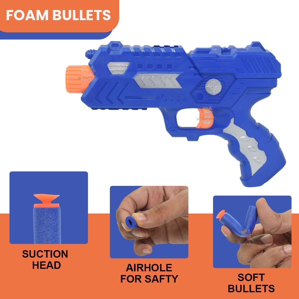 The Flyers Bay Foam Blaster Gun Toy for Kids | Soft Bullet Toy Gun for Boys | Includes 10 Safe Foam Darts & Target Shooting Play | Fun Outdoor & Indoor Action Toy