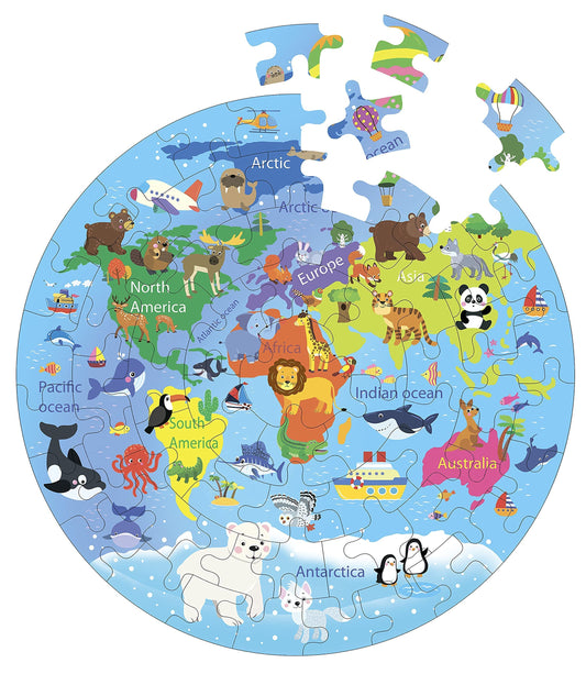 Fiddlys Creative Wooden Jigsaw Puzzle for Kids | 66 Pieces Educational Single Layer Puzzle | Fun & Learning Toy for Children Ages 3+