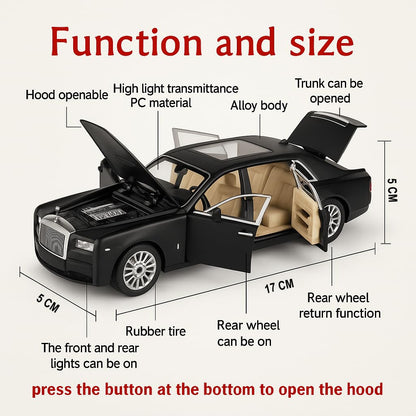 The Flyers Bay 1:32 Die-Cast Rolls-Royce Style Car Toy with Pull-Back Action, Lights & Music, Openable Doors – Premium Metal Miniature Model for Kids 2+ Years