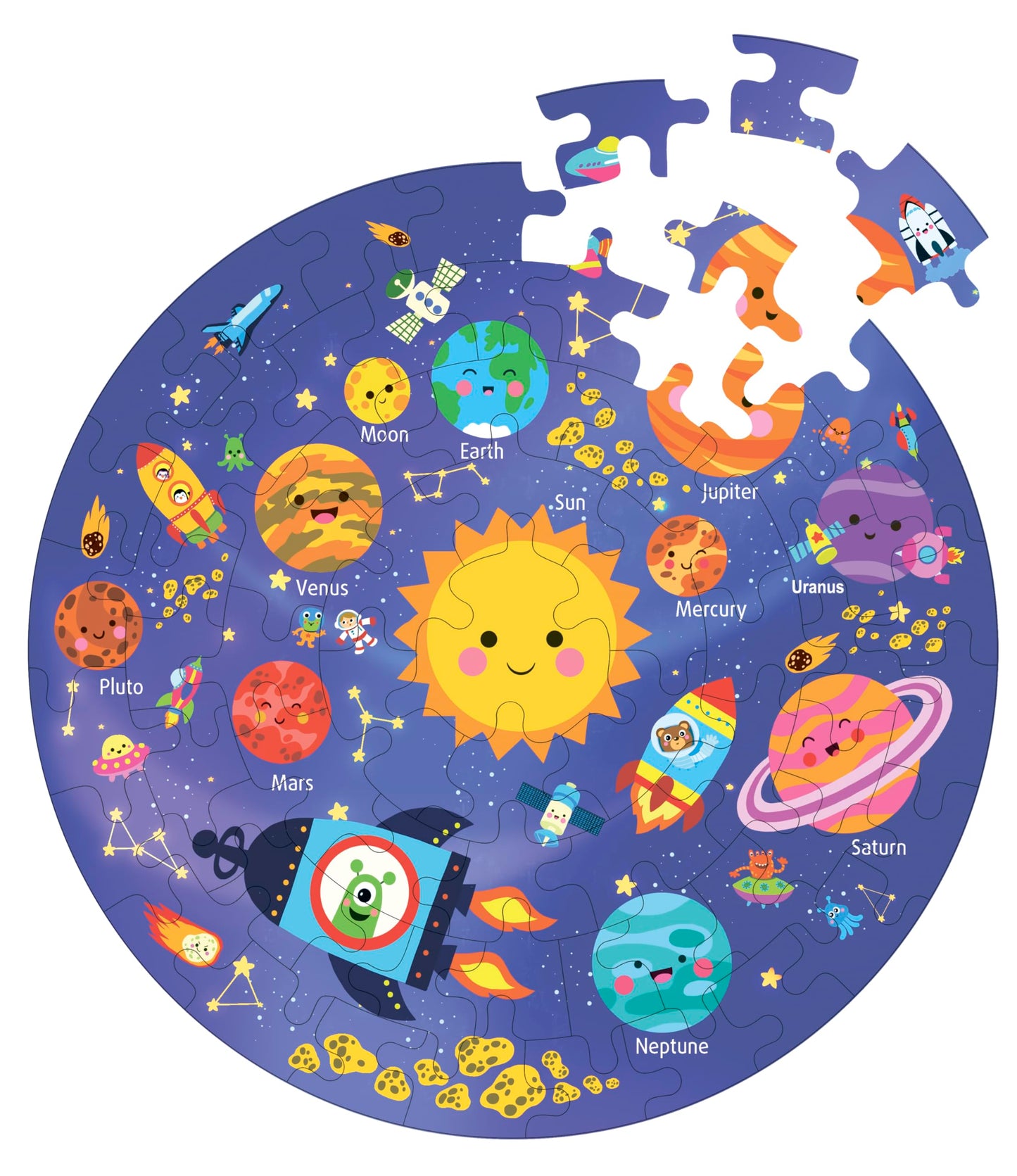Fiddlys Creative Wooden Jigsaw Puzzle for Kids | 66 Pieces Educational Single Layer Puzzle | Fun & Learning Toy for Children Ages 3+