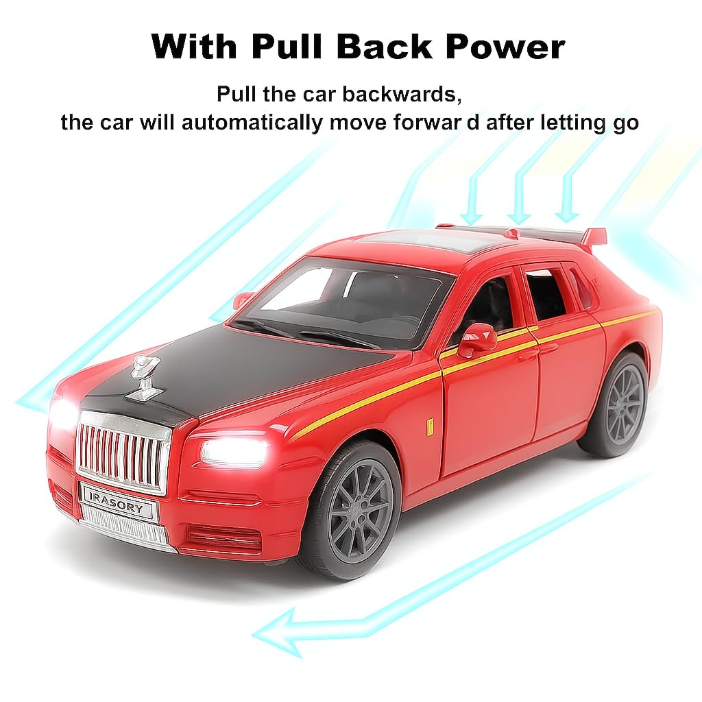 The Flyers Bay 1:32 Scale Die-Cast Metal Toy Vehicle for Kids – Pull-Back Action, Openable Doors, Lights & Music | Realistic Miniature | Gift for Boys & Girls 2+ Years