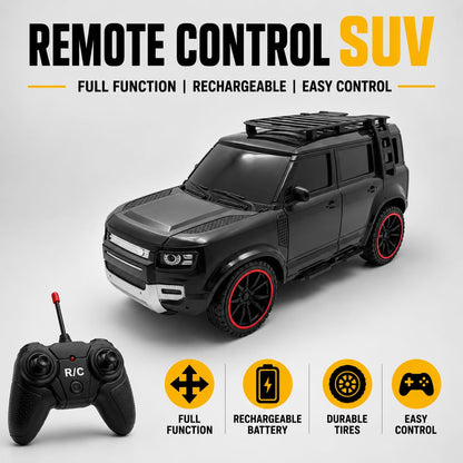 The Flyers Bay Remote Control SUV Car for Kids | Off-Road RC Car with Smoke Effects, Type-C Rechargeable Battery & Inbuilt Music (Arjan Vailly Song) | Toy for Boys & Girls 4+ (Black)