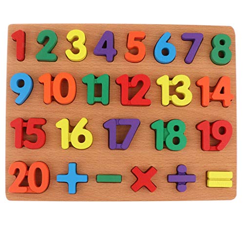 Fiddlys Wooden Counting Numbers (1 to 20) Educational Toy Tray for Kids