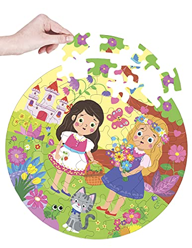 Fiddlys Creative Wooden Jigsaw Puzzle for Kids | 66 Pieces Educational Single Layer Puzzle | Fun & Learning Toy for Children Ages 3+ (Princess Girl)