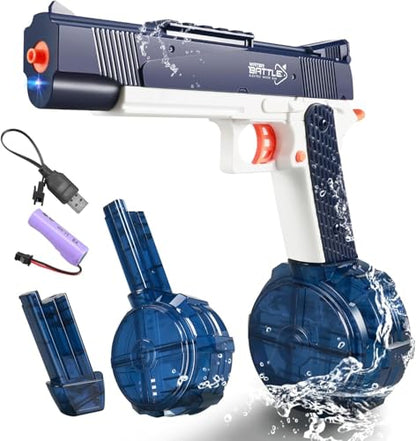 The Flyers Bay Electric Water Gun Toy for Kids | Rechargeable Automatic Water Absorption | High-Pressure Electric Water Blaster for Outdoor Water Battles(Water Gun_Large)