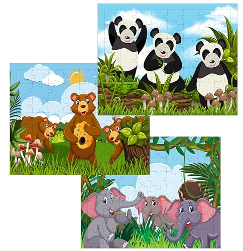 Fiddlys 54 Pcs Wood Jigsaw Puzzles for Kids & Children Age 6+ Double Layered Wooden Puzzles with Bright Front & Back Print Puzzle for Kids-Educational Toy (Giraffe)