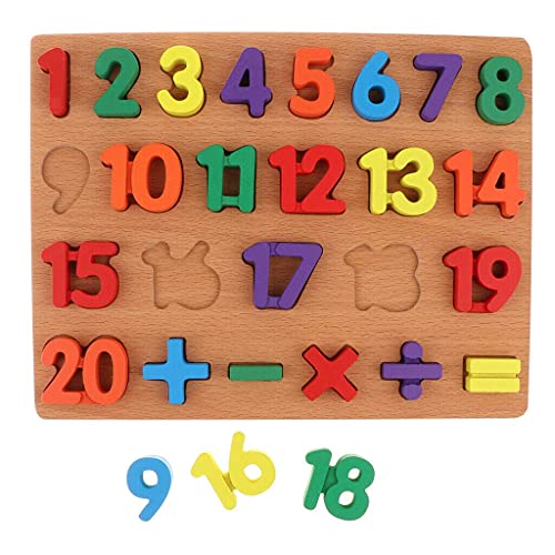 Fiddlys Wooden Counting Numbers (1 to 20) Educational Toy Tray for Kids