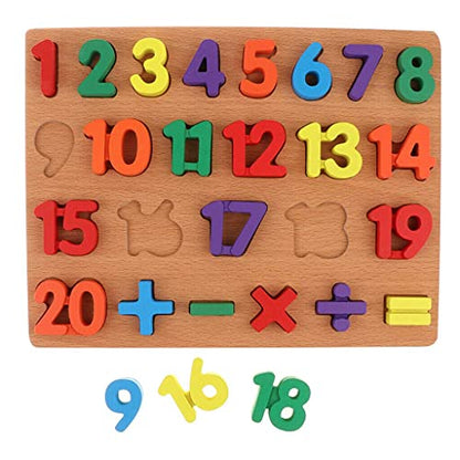 Fiddlys Wooden Counting Numbers (1 to 20) Educational Toy Tray for Kids